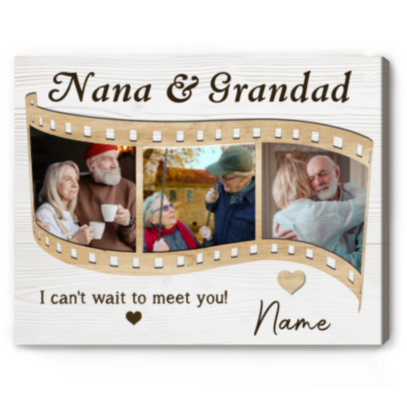 Grandparents To Be Personalised Photo Canvas, Baby Ultrasound Photo Photo Gift, Grandparent Pregnancy Announcement Gift