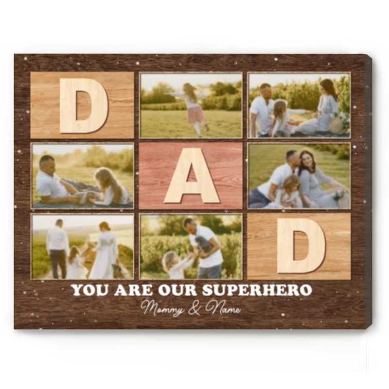 Dad Six Photo Father's Day Collage Canvas