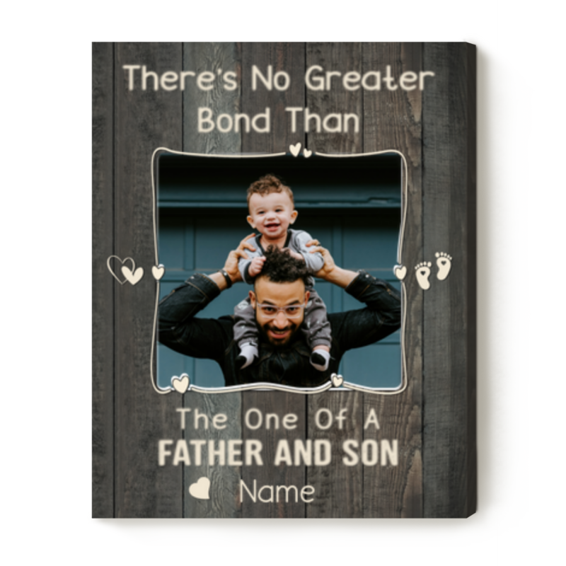 Father And Son Bond Custom Picture Canvas, Daddy Fathers Day Gift From Son, Daddy Son Gifts