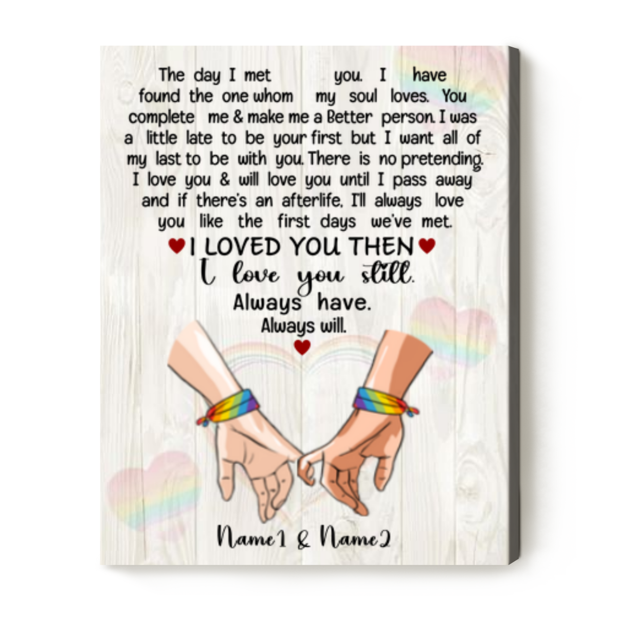 The Day I Met You Gay Couple Custom Canvas, Anniversary Gifts For Gay