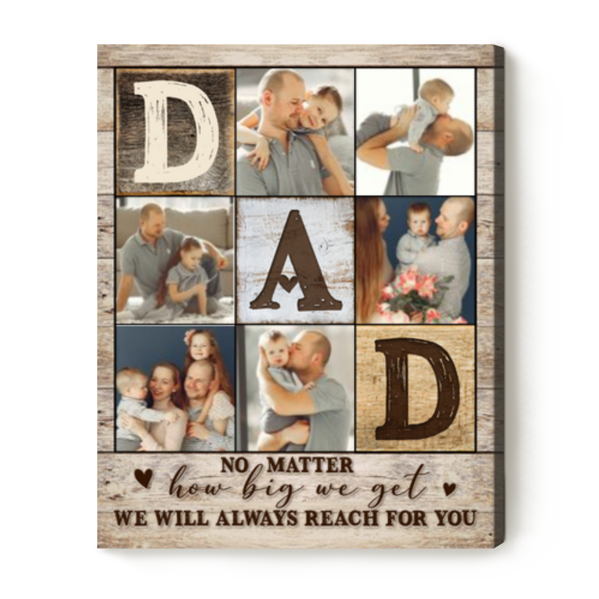 Personalized Father's Day Photo Gift, Daddy Picture Collage Canvas ...