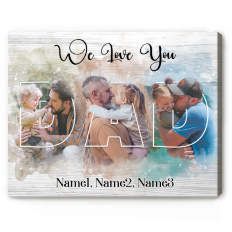 Sentimental Father's Day Gifts, Custom Dad Picture Dad Canvas, Fathers Day Gift From Kids, Personalized Dad Gifts
