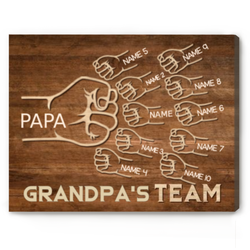 Custom Grandpa's Team Fist Bump Sign