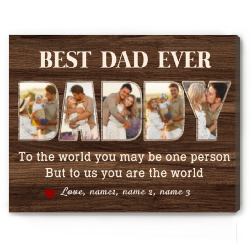 Daddy Custom Photo Canvas Print - Custom Father's Day Canvas Gift, Daddy Gift Gift from Kids, Dad Birthday Gifts, Best Dad Ever Gift