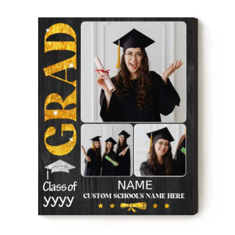 custom grad photo canvas print class of 2024 senior night gift personalized grad gifts creative graduation gifts