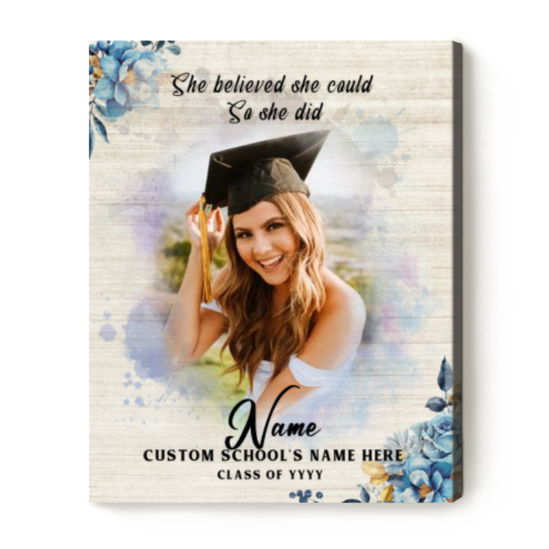 2024 Graduation Personalized Photo Canvas, Master Graduation Gift, Graduation Party Favors, Graduation Keepsake Print