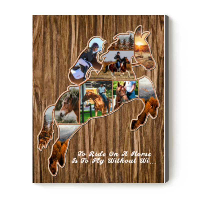 Custom Horse Riding Photo Collage, Personalized Gifts For Horse Lovers, Equestrian Gifts