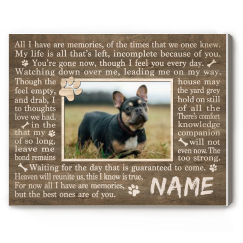 Custom Dog Memorial Photo Canvas, Dog Died Gift Personalized, Pet Loss Memorial Gifts, Condolence Gifts For Pet Loss