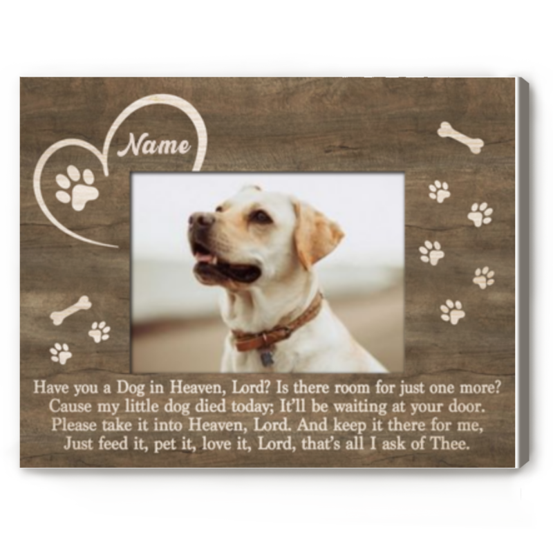 Custom Memorial Photo Canvas For Dog, Personalized Pet Loss Gifts, Pet Bereavement Gift, Dog Passing Away Gifts