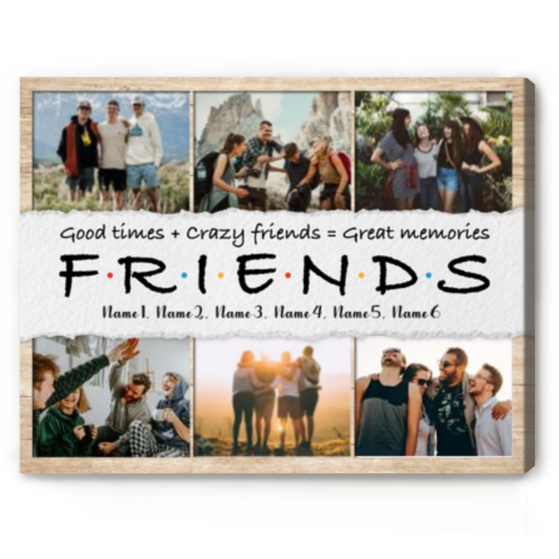 Friends Custom Picture Collage Canvas, Best Friend Xmas Gift, Birthday Gift For Friend, Friendship Day Gifts, Friendship Gift for Friends