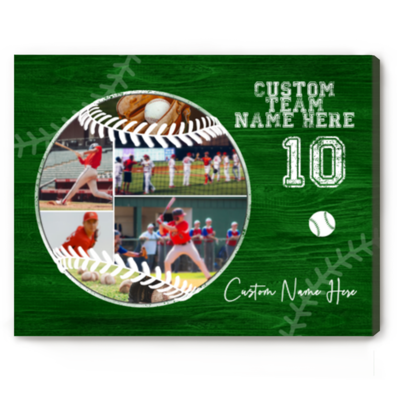 Custom Baseball Picture Collage Canvas, Baseball Senior Night Gift, Personalized Gift For Baseball Player, Baseball Gift For Boys