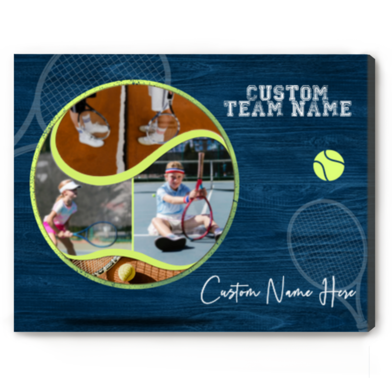 Custom Tennis Photo Collage Canvas, Tennis Senior Night Gift, Personalized Tennis Players Gift, Tennis Club Gift