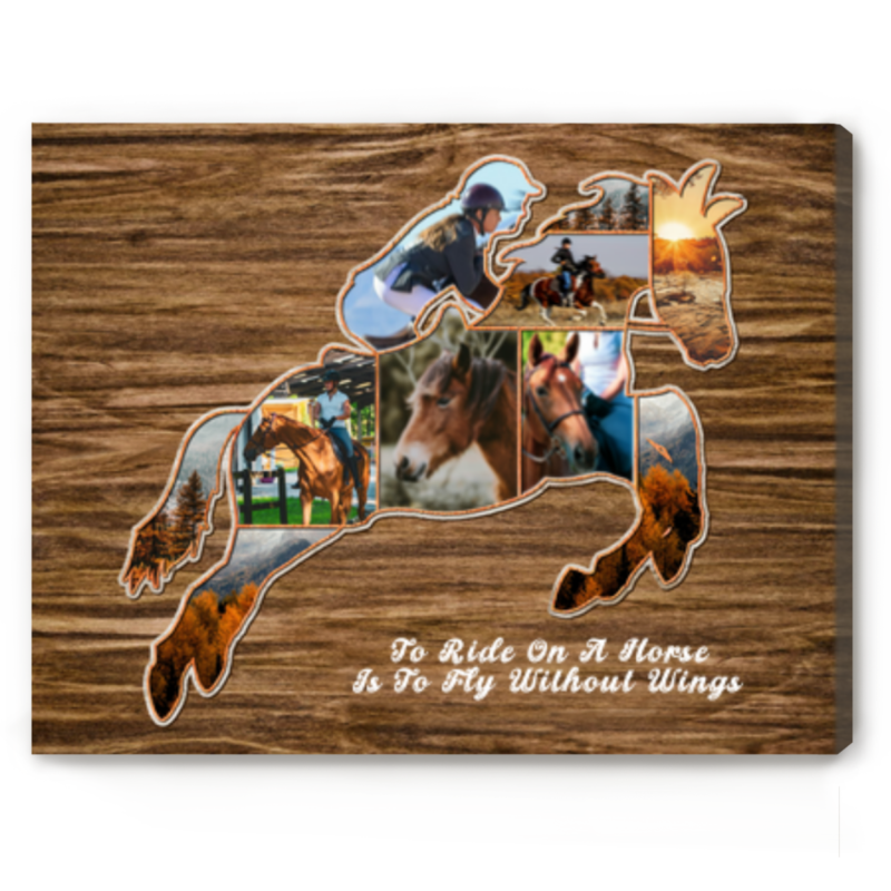 Personalised Horse Rider Photo Canvas, Custom Horse Owner Gift, Gifts For Equestrian Lovers