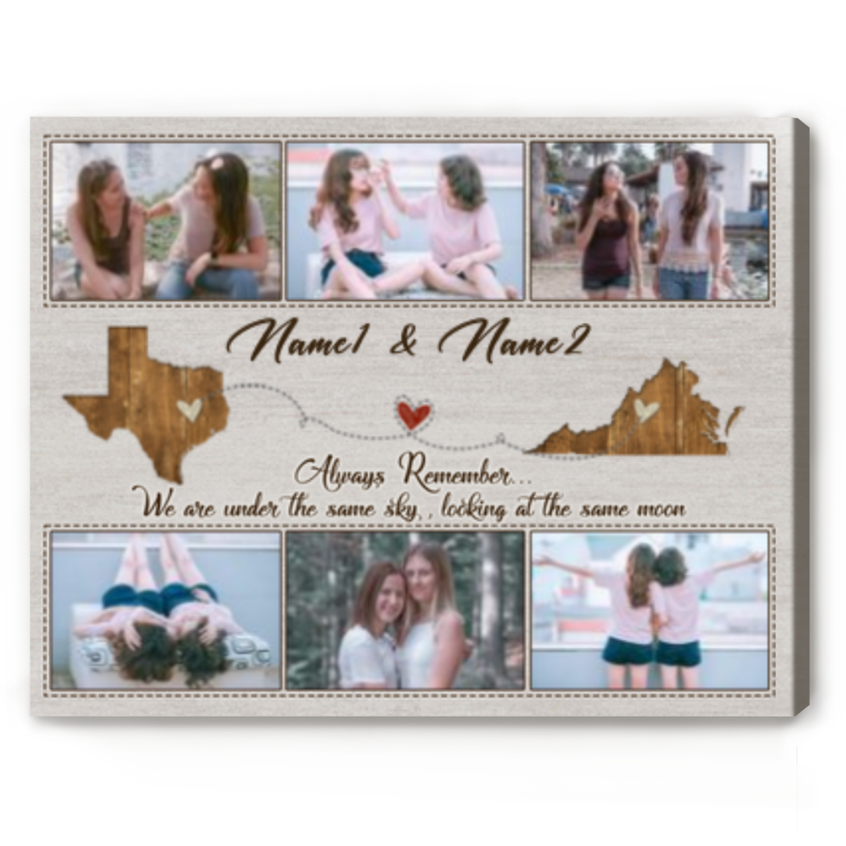 Gifts For Long Distance Sister, Personalized Long Distance Sister State ...
