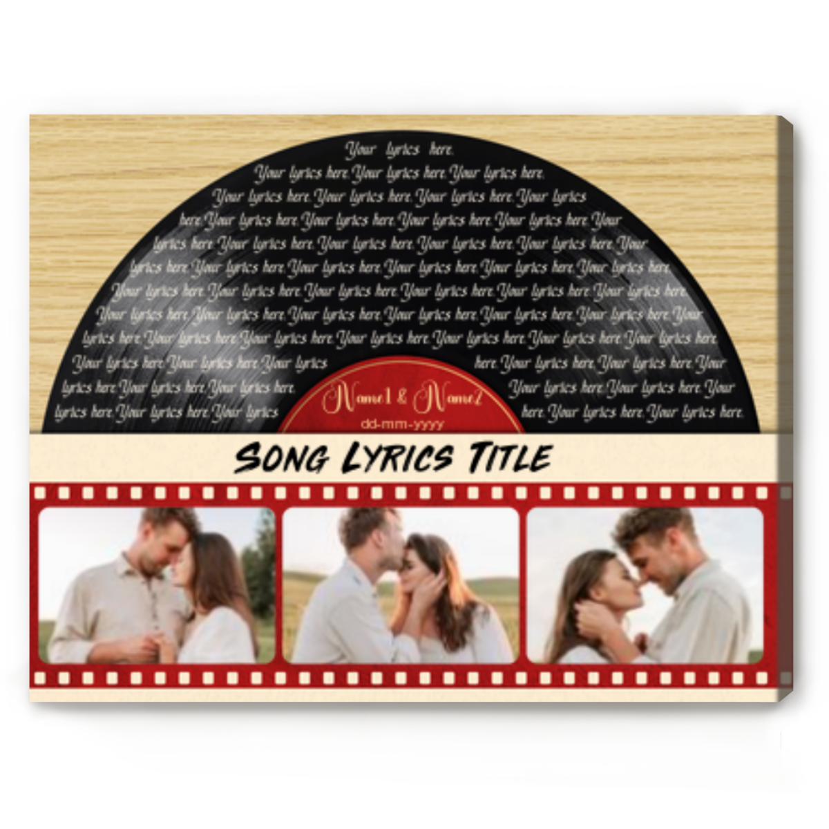 Custom Song Lyrics Canvas Prints With Your Photos, Wedding Lyrics ...