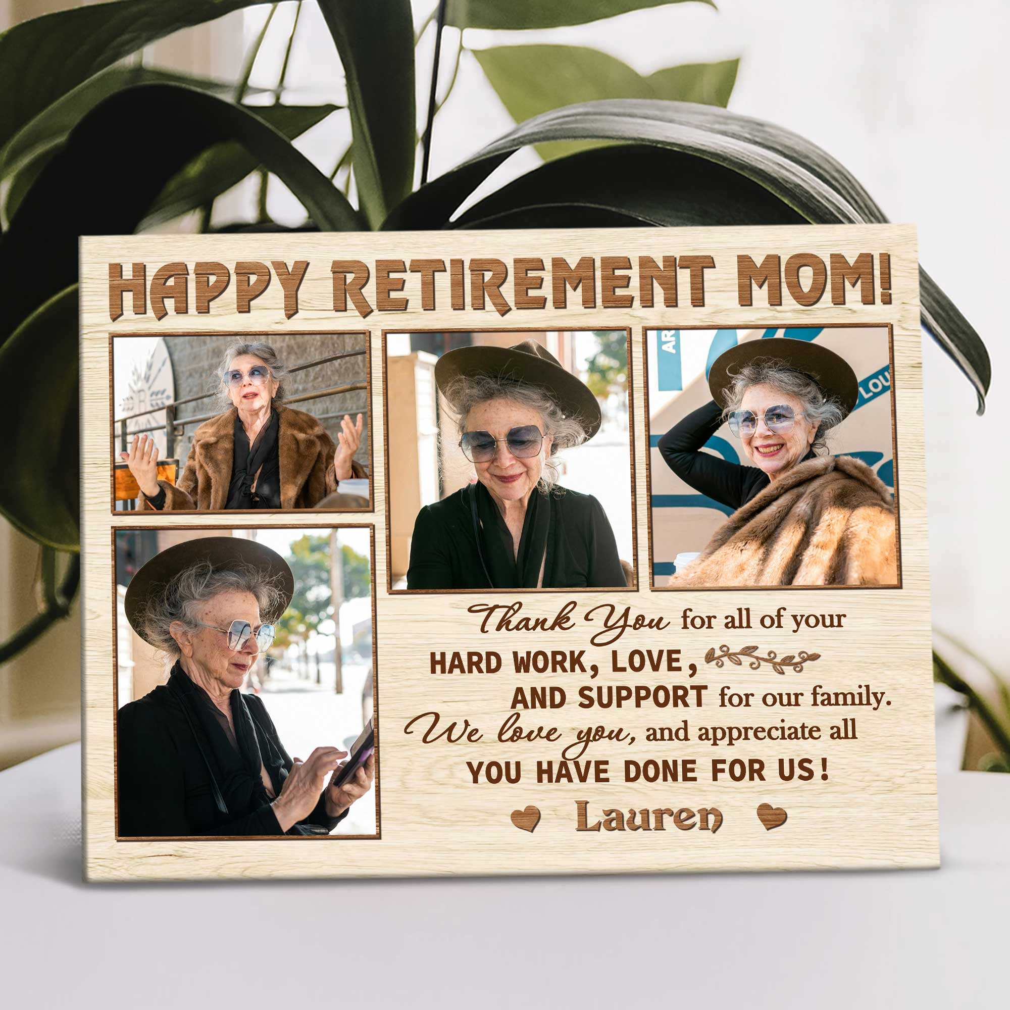 Happy Retirement Mom Custom Picture Canvas, Retirement Gifts For
