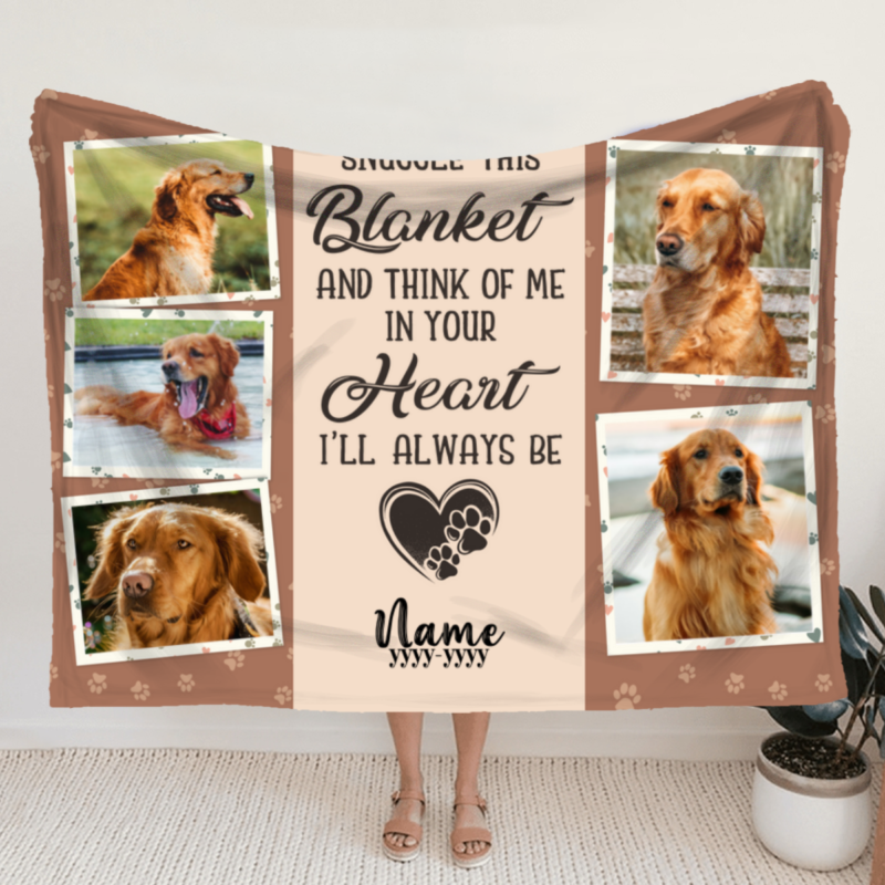 Dog Sympathy Blanket Personalized With Photo, Loss Of Dog Memorial Gift, Dog Cat Remembrance Gift, Pet Loss Snuggle This Blanket