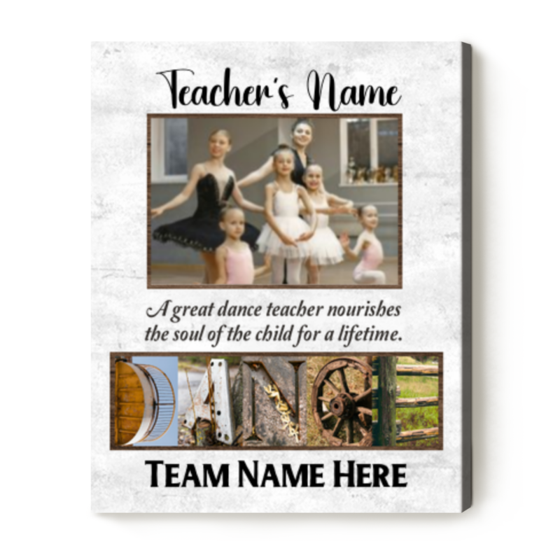 Dance Teacher Appreciation Custom Picture Canvas, Personalized Ballet Teacher Christmas Gift, Dance Teacher Appreciation Gift