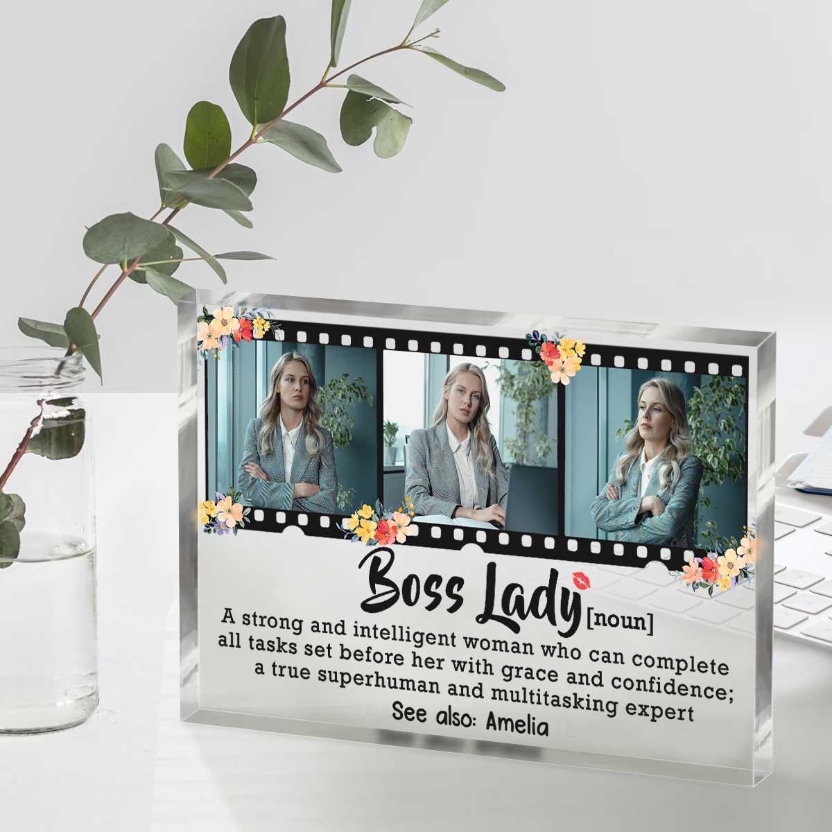 Boss Lady Definition Personalized Photo Acrylic Plaque, Boss Gift For  Women, Christmas Gift For Female Manager, Boss Lady Gifts - 6x4 inches, image size:1200x1200