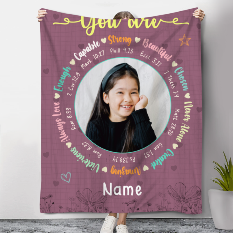 You Are Custom Picture Blanket, Personalized Gifts For Daughter, Christmas Gift For Kid, Birthday Gifts For Girls