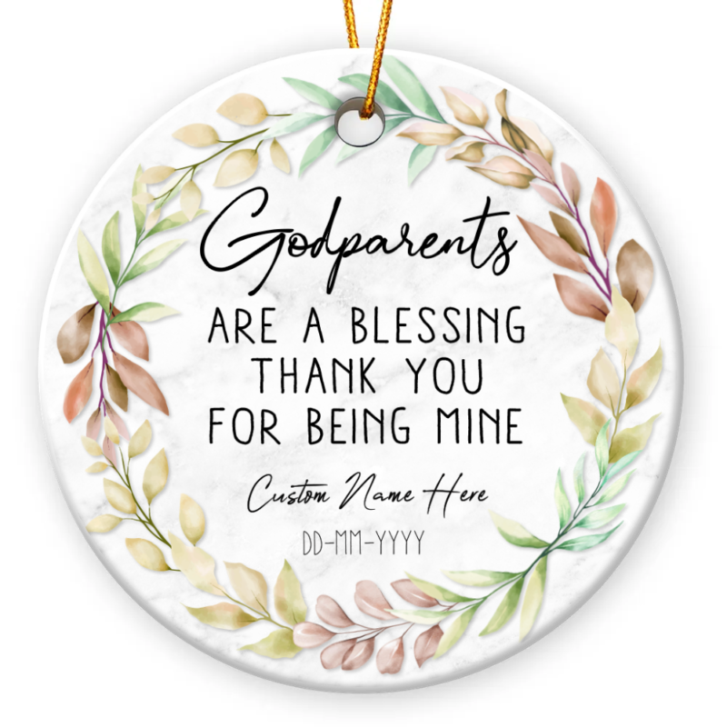 Custom Godparents Ornament, Godparents Thank You Gift, New Godparent Christmas Ornament Gift, Baptism Keepsake Ornament