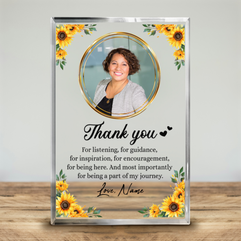 Personalized Thank You Acrylic Block, Thank You Gifts For Women, Christmas Appreciation Gift For Teacher, Boss Lady Gift