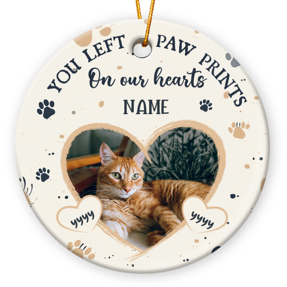 Personalized Cat Memorial Ornaments With Picture, In Loving Memory ...