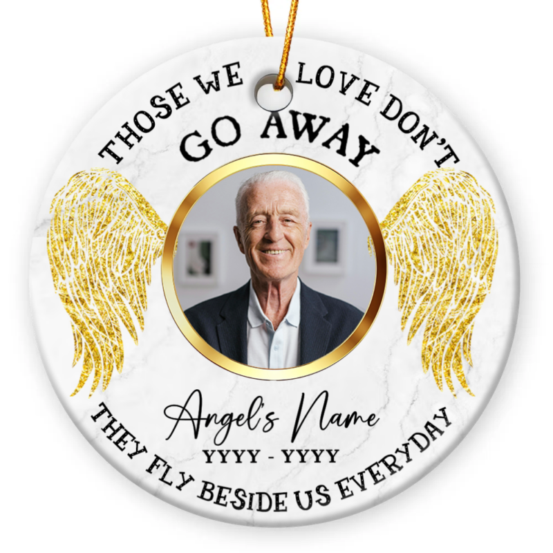 Personalized Memory Photo Ceramic Ornaments For Deceased, Custom Ornament For Lost Loved One, Christmas Memorial Keepsake Gifts