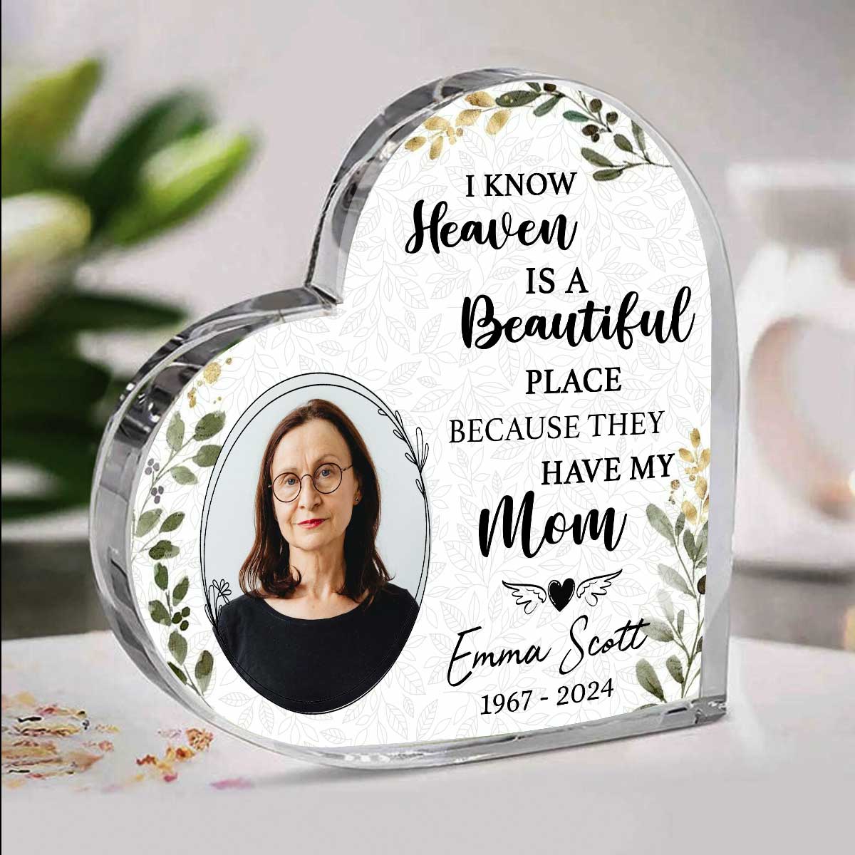 Custom Personalized Memorial Rose For Mom Metal Sign - Memorial Gift Idea - I Love And Miss You Mom main image 0