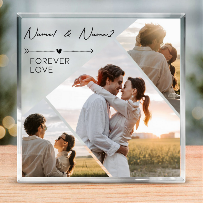 Personalized Photo Acrylic Plaque For Couple, Christmas Gifts For Girlfriend Boyfriend, Wedding Anniversary Keepsake Gifts