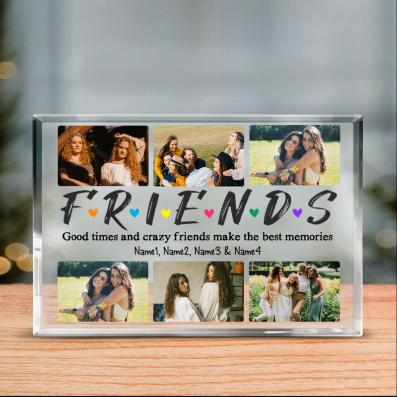 Friends Personalized Picture Collage Acrylic Plaque, Christmas Gifts For Female Friends, Birthday Gifts For Best Friend