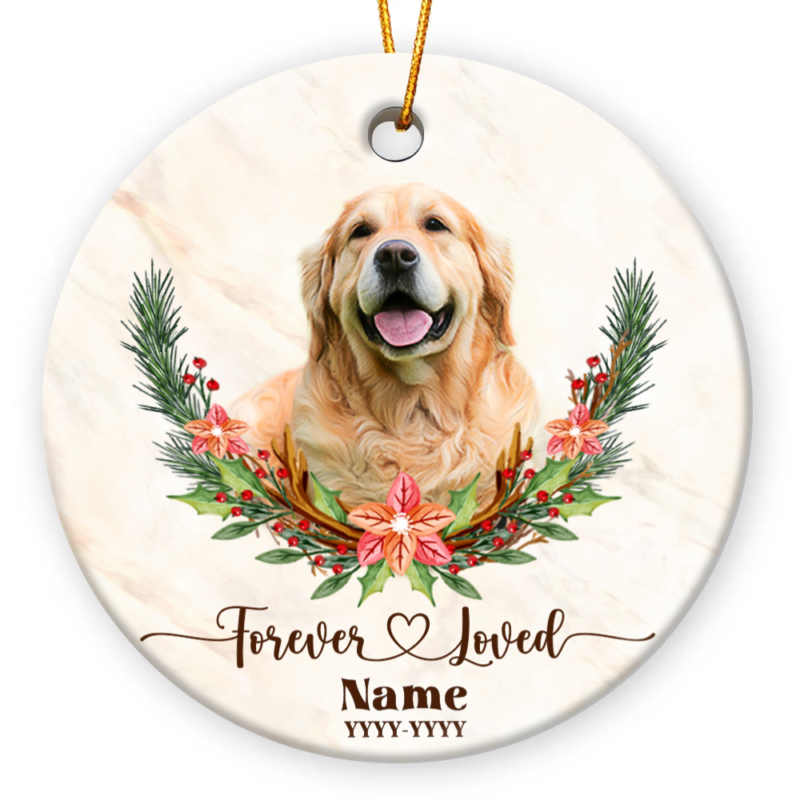 Personalized Loss Of Pet Ceramic Ornament For Christmas, Dog Remembrance 2026 Keepsake, Custom Dog Lovers Memorial Christmas Gift