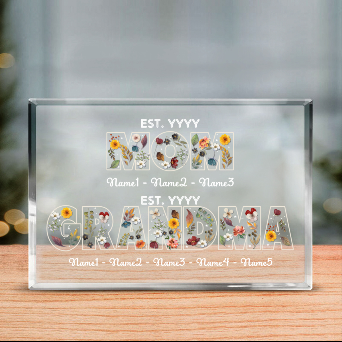 Custom Acrylic Plaque - Personalized Mother's Day Gifts For Mom, Grandma - Grandma Love Never Ends