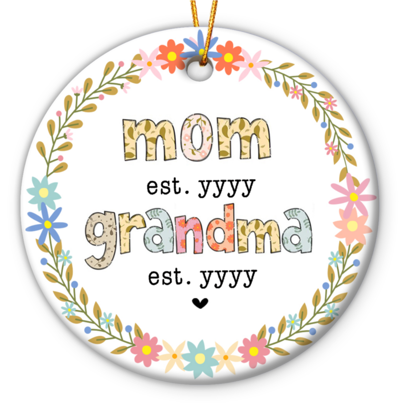 First Mom Now Grandma Custom Ornament, Promoted Grandma Christmas Ornament, First Time Grandma Gifts, Personalized Gift For Grandma