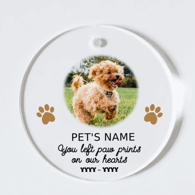 Personalised Photo Bereavement Dog Acrylic Ornament, Dog Memorial Christmas Keepsake, Memorial Ornament For Dog Lovers