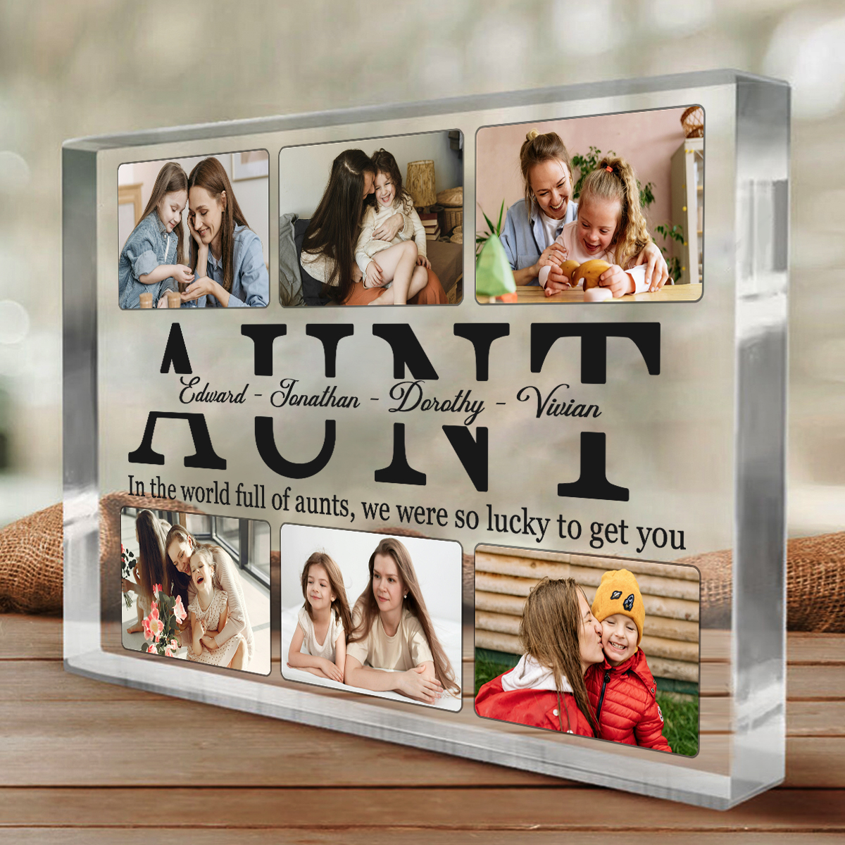 Personalized Aunt Photo Collage Acrylic Plaque, Auntie Presents