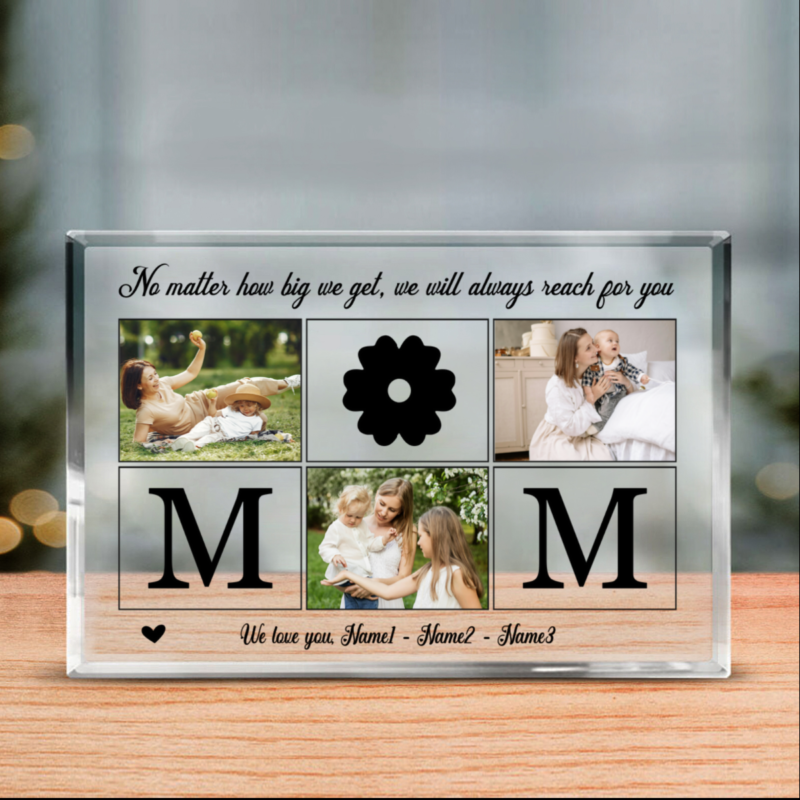 Personalized Photo Acrylic Plaque For Mom, Custom Birthday Gifts For Mother From Daughter Son, Sentimental Gifts For Mom, Mother's Day Acrylic Blocks