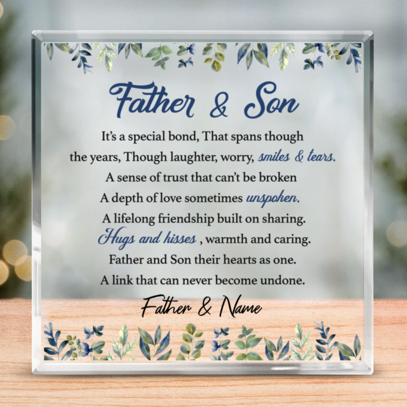 Personalized Father And Son Acrylic Plaque, Dad And Son Gifts, Meaningful Gifts From Son To Father, Gift From Dad To Son, Dad And Son Fathers Day Gift