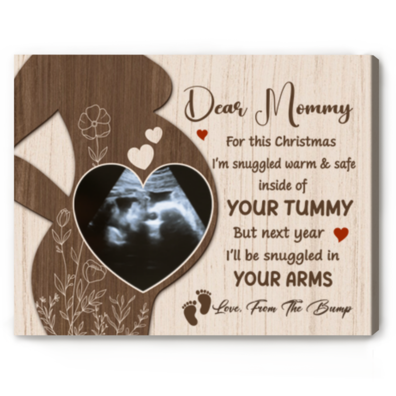 Christmas Gift For Mommy To Be, Dear Mommy From Bump Personalized Canvas, Expecting Mom Christmas Gift, Xmas Gift for Wife When Pregnant