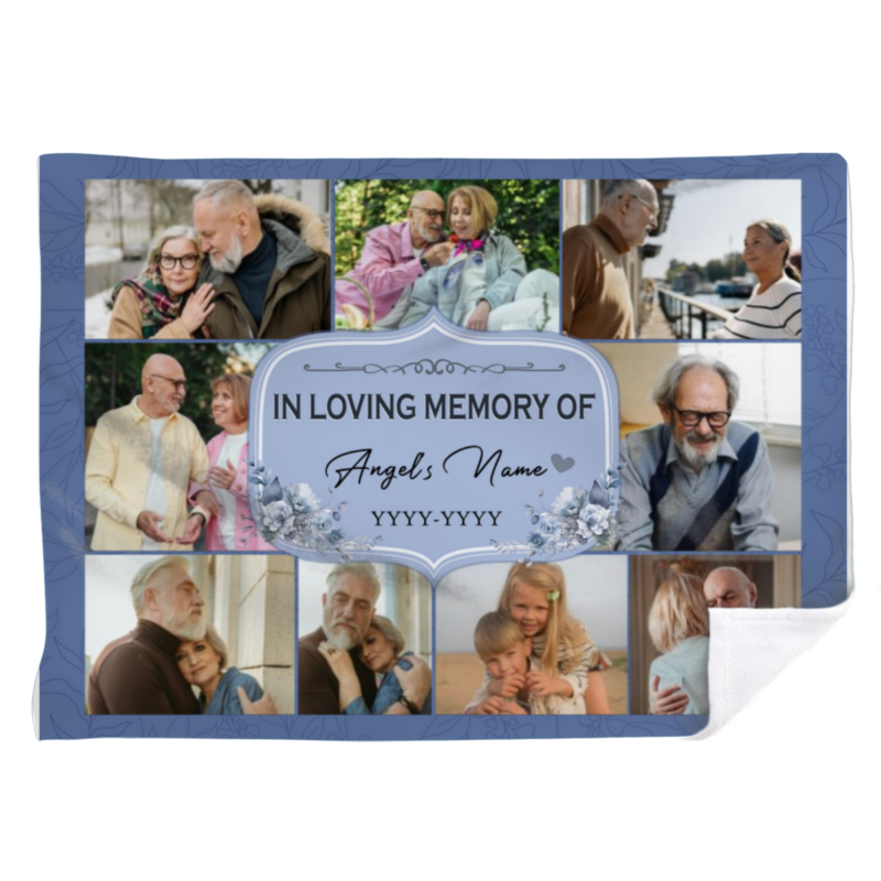 Personalized Photo Collage In Loving Memory Blanket, Grief Blanket Custom, In Loving Memory Gifts, Gift Of Sympathy