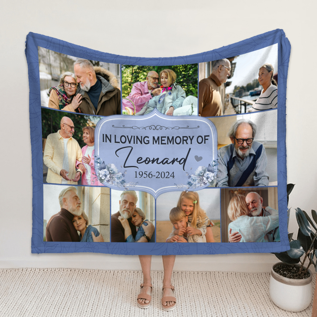 Personalized Photo Collage In Loving Memory Blanket, Grief Blanket