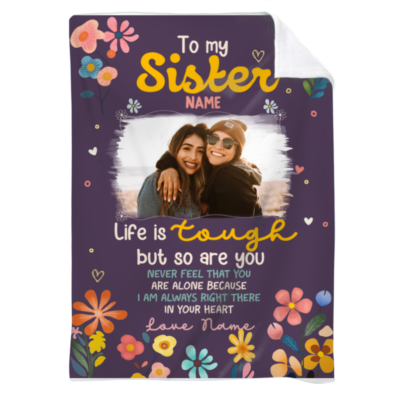 Personalized To My Sister Blanket, Custom Blanket Sister, Birthday Gift For Sister, Sisters Gifts from Sister, Big Sister Gifts, Christmas Gifts For Sister
