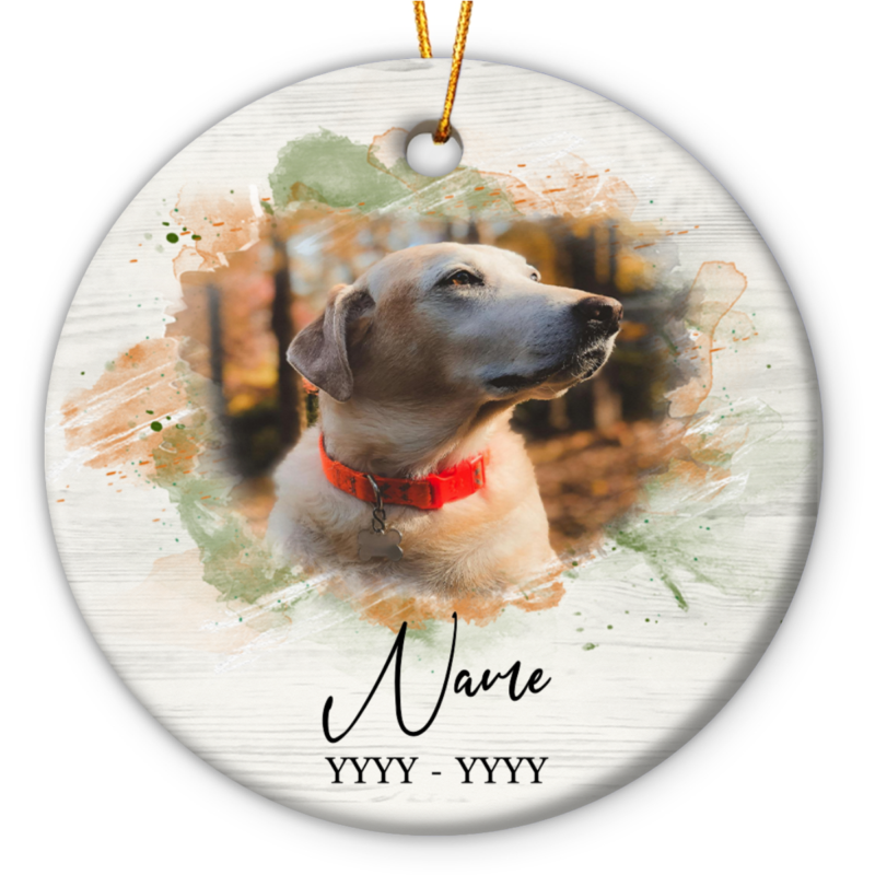 Personalized Pet Watercolor Ornament, Dog Photo Memory Ornament, Custom Dog Ornament, Dog Cat Loss Keepsake, Loss Of Pet Gifts