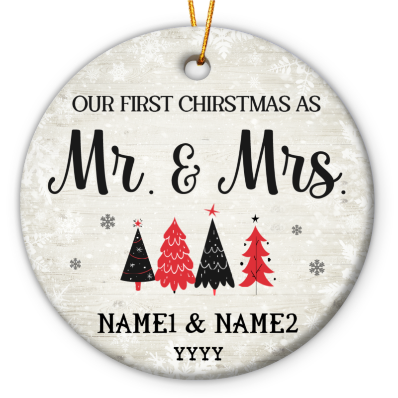 First Christmas As Mr and Mrs Ornament, Personalized Couple Christmas Ornaments, Newlywed Christmas Gifts