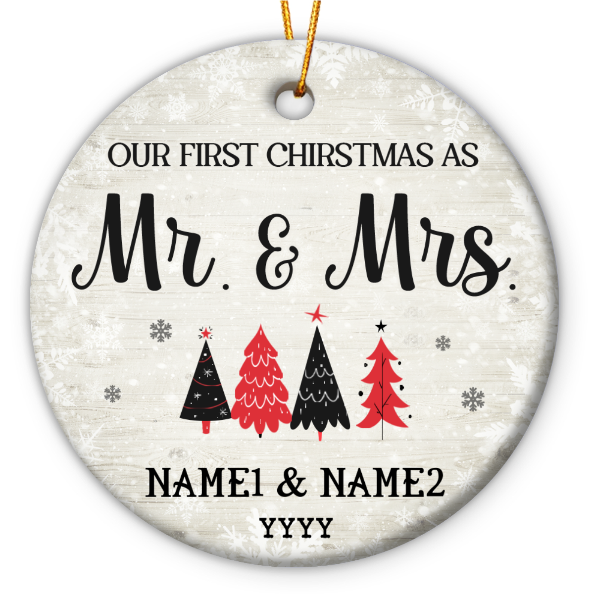 First Christmas As Mr And Mrs Ornament, Personalized Couple Christmas ...