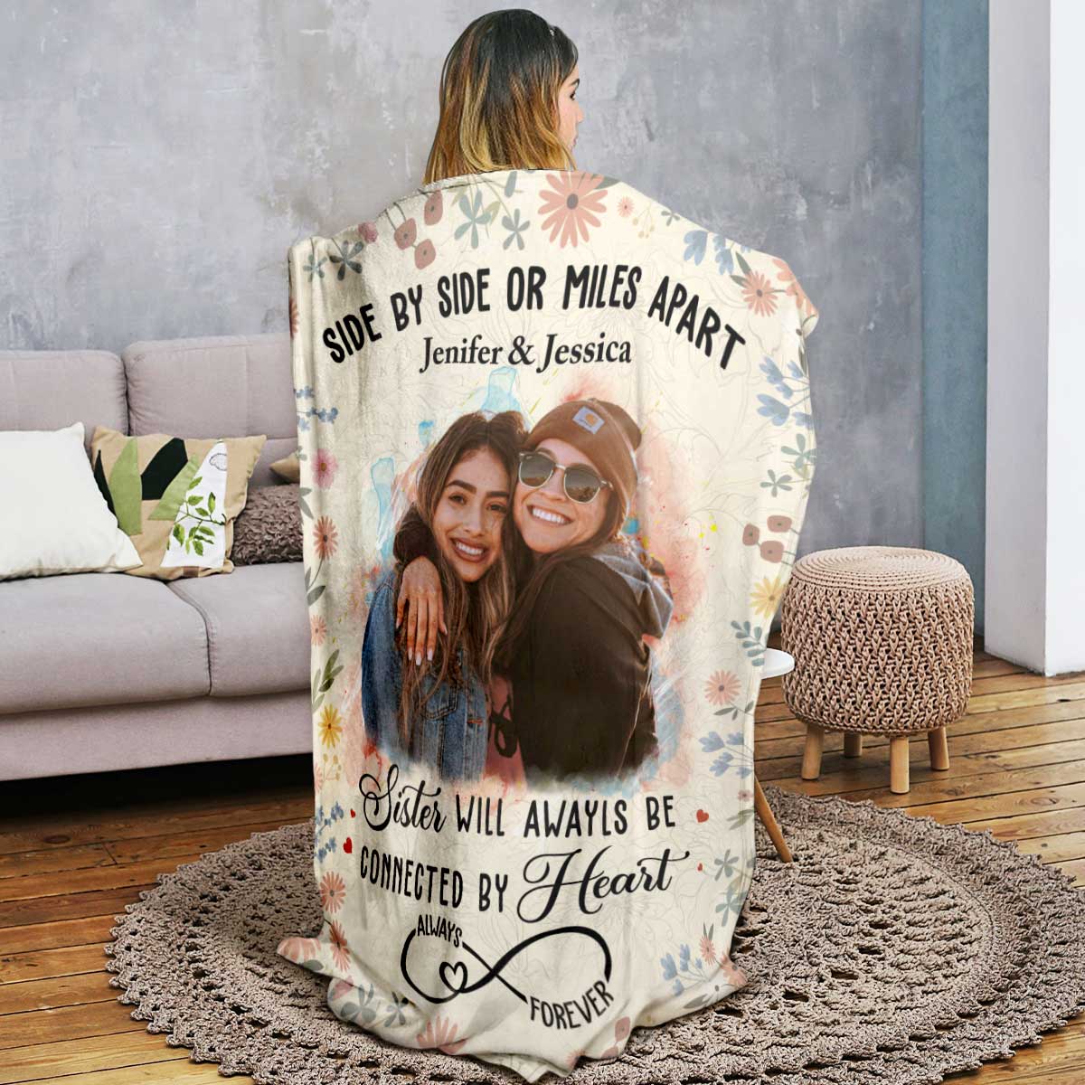 Sister Best Personalized Photo Blanket Personalized Blankets For
