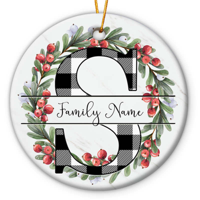Personalized Family Ornament, Family Christmas Ornament, Custom Initial Family Ornament, Family Christmas Decoration