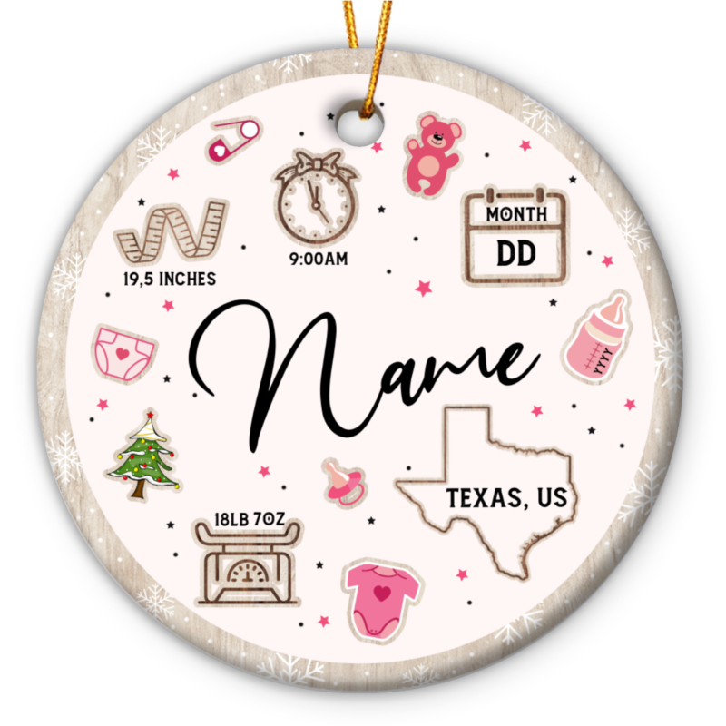 Custom Baby's First Christmas Ornament 2025