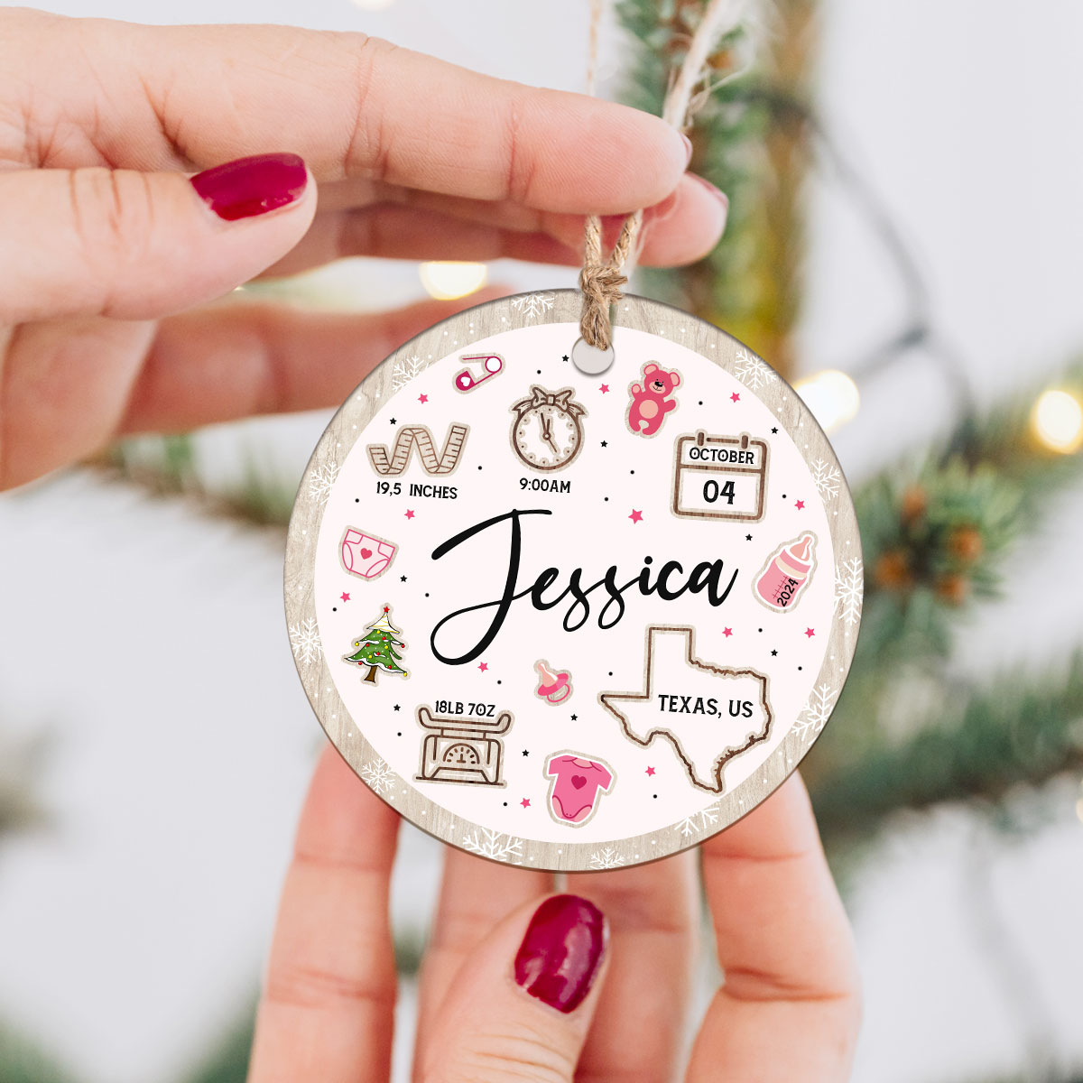 Custom Baby's First Christmas Ornament 2025, Custom Newborn Gift