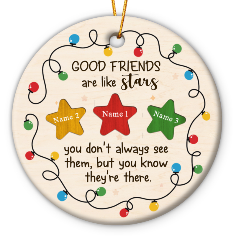Personalized Best Friend Ornament, Custom Friend Christmas Ornament 2026, Good Friends Are Like Stars Gifts, Bestie Gifts